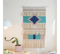 FMIYJUN Tapiz tejido de macramé para colgar en la pared, 50 x 85 cm, tapices estampados bohemios bohemios para apartamento, dormitorio, decoración del hogar