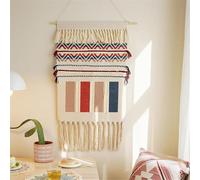 FMIYJUN Tapiz tejido de macramé para colgar en la pared, 50 x 85 cm, tapices estampados bohemios bohemios para apartamento, dormitorio, decoración del hogar