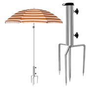 FMKLDENA Soporte de Sombrilla Playa, Soporte de Sombrilla Extraíble, Soporte de Sombrilla con Pincho, Ancla De Sombrilla para Playa para Césped, Pesca, Jardín, Playa