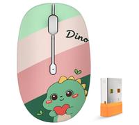 FMOUSE Bonito mouse inalámbrico, Bluetooth y modo dual de 2.4 GHz con receptor USB, clic silencioso, funciona con pilas AA, para niños, estudiantes, adolescentes, niñas, compatible con laptop, Mac