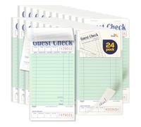 FMP Brands Bloc de cheques para invitados, 24 unidades, 1200 pedidos, bloc de notas de servidor, cheques de invitados verde claro para servidores, bloc de notas de camarera, bloc de pedidos de