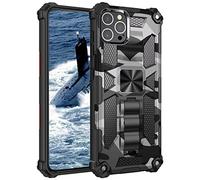 FMPCUON Funda para iPhone 14 Pro MAX Estuche Rígido para PC de Doble Capa,[Diseño de Bolsa de Aire Anticaída] Robusto Carcasa Negro