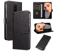 FMPCUON Funda para OnePlus 7 Pro, Carcasa Libro con Tapa de Cuero Piel Wallet Case Flip Cover con Kickstand, Hebilla Magnetica, Ranuras para Tarjetas para OnePlus 7 Pro, Negro