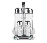 FMprofessional 22513 5 Piezas, Cristal y Acero Inoxidable, Plata, Transparente