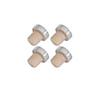 FMprofessional 4 Tapones para Botellas de Vino, Color Beige/Plateado, Aprox. 3 cm