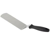 FMProfessional Espátula de Cocina Profesional para Plancha y Horno, Paleta Cocina de Acero Inoxidable y Mango de Poliamida, Color Inoxidable y Negro, 39x7 cm, 1 Ud.