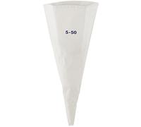 FMProfessional Manga Pastelera de Repostería, Apta para Pastelería, Crema, Tartas y Bizcochos, Bolsa Permanente para Relleno Salado. Algodón con Capa de Poliuretano, 50 cm, 1ud.