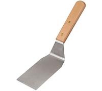 FMProfessional Paleta Plancha en madera y acero inoxidable. Color inox y madera natural. 27x7cm. 1 ud