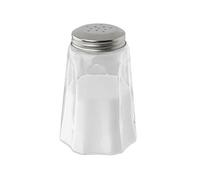 FMprofessional 22502 Salero 280 ml, Vidrio Acero Inoxidable, Transparente, Plateado
