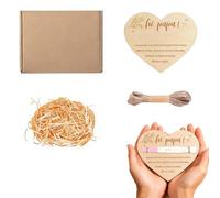 FMPXYYA Anuncio De Embarazo para Futuro Papá, Ficha De Madera Grabada con Caja Y Cuerda Natural, Regalo Original Hola Papá para Compartir La Noticia del Bebé, 14x11,6cm