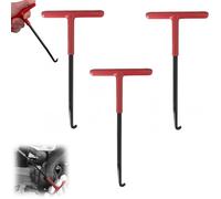 FMPXYYA Herramientas Extractoras de Resorte 3 PCS, Gancho T para Freno de Tambor y Moto, Extractor Profesional de Resorte de Escape, Acero Resistente para Automóviles, Bicicletas y Trampolines