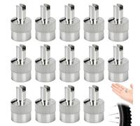 FMPXYYA Tapones De Válvula De Neumático De Metal con Ranuras 15pcs, Extractor Incorporado para Tallo De Aire, Cubierta Antipolvo Universal para Coche, Moto, Bici, Scooter