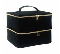 FmtwPhn 25x20x19cm Organizador Esmaltes De Uñas para 30 Botellas, Bolsa De Transporte Portátil para Esmalte De Uñas De Doble Capa, Bolsa Organizadora De Esmalte De Uñas, Maleta De Esmalte De Uñas