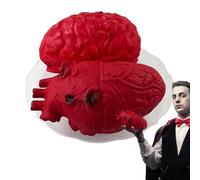 FmtwPhn Accesorios de sangre de Halloween, cerebro sangriento, corazón de cerebro en un diseño de placa, partes del cuerpo espeluznantes, realistas: modelo de corazón falso de tamaño real, simulación