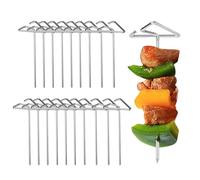 FmtwPhn Brocas de Metal,Varillas Verticales De Acero Inoxidable | 20 Piezas Pinchos Para Fruta En Freidora De Aire | Para Pollo Verduras Fruta Camarones Filete Salchichas Cocina Exterior Y Fiestas