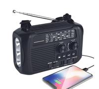 FmtwPhn Hand Crank Radio Solar Ra-Dios Am FM Sw RAD-io con Batería Recargable Radi-o De Emergencia Portátil Cargador USB, Linterna, Lámpara De Lectura, para El Hogar Al