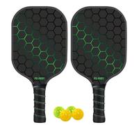FmtwPhn Juego de Bolas de Paleta, Juego de Bolas de pepinillo | Pickle Ball Kit Raquetas de Pádel | Paletas de Fibra de Vidrio Pickle Ball, 4 de, Equipo de cancha para Principiantes y