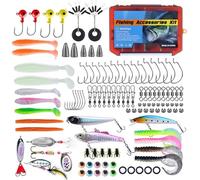 FmtwPhn Juego De Señuelos - Señuelo Artificial Para Trucha Con Estuche,Kit de Accesorios de - Para Exteriores Aguas Saladas Dulces Ríos Lagos Estanques Familia Noche