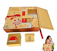 FmtwPhn Kit de bricolaje de 33 x 30,5 x 8 cm, caja de cuenta regresiva de Navidad de 24 días, crea una experiencia navideña personalizada para seres queridos, ideal para actividades familiares