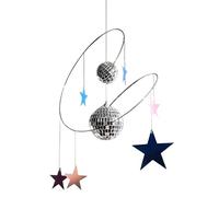 FmtwPhn Mini Espejos de Bola Discoteca,Decoración Colgante para Ventana con Bola De Espejos Y Estrellas Reflectantes - Decoración Giratoria Espiral para Bodas Coches Espejo Retrovisor Balcón Terraza