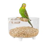 FmtwPhn Posadero para Aves, Soporte de Juego Portátil para Loros con Plato de Alimentación Desmontable de Acero Inoxidable, Zona de Baño para Aves para Cotorras Agapornis Periquitos y Canarios