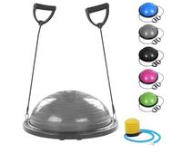 FMYBB70G Fitness Balance Ball (Ø 60 cm) | Pelota de ABS y PVC | Gymball Training Board semiesférica cúpula | Aumenta el Equilibrio, la Resistencia y la Fuerza y Entrena el núcleo (Gris)