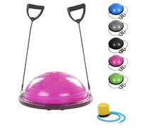 FMYBB70R Fitness Balance Ball (Ø 60 cm) | Pelota de ABS y PVC | Gymball Training Board semiesférica cúpula | Aumenta el equilibrio, la resistencia y la fuerza y entrena el núcleo (rosa)