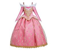 FMYFWY Niñas Vestidos de Aurora Disfraz de Carnaval Princesa Cumpleaños Traje de Halloween Navidad Ceremonia Aniversario Bautizo Fiesta de Cosplay Bella Durmiente Costume 4-5 años
