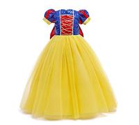 FMYFWY Niñas Vestidos de Blancanieves Disfraz de Carnaval Princesa Cumpleaños Traje de Halloween Navidad Fiesta de Cosplay Ceremonia Aniversario Bautizo Comunión Boda 10-11