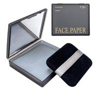 FMYODWU 100 Hojas de Papel Secante con Tubo de Espejo y Puff Autoadhesivo, Papel de Control de Grasa para Piel Grasa, Control Eficaz de la Grasa, Sin Fragancia, Sin Aceite, Carbón de Bambú