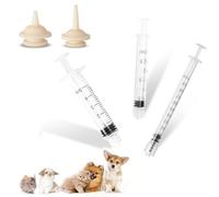 FMYODWU 5 comederos de tetina para mascotas con jeringa, biberón para gatitos, mini con tetinas con jeringa para mascotas, perro, gato, alimentación de silicona, para pequeños mamíferos