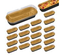 Fmzrbnih Aluminio Small Loaf Pans - 20 tazas de papel con, 200 ml no palillo para tarta pequeña | Multipropósito multiusos rectangular Muffin Tins for Bread Brownie Postre Home Kitchen Baking