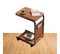 Fmzrbnih C Shaped End - 15,75 x 11,02 x 24,8 pulgadas Small Movable Side for Living Room, Double Layer Side Stand for Sofas & Beds | Compaact Multifunctional Space-Saving for Bedrooms, Apartments,