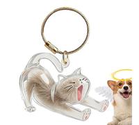 Fmzrbnih Cat Hair Memorial Keychain - 2x3x6cm Cute Pendant, Keepsake Keyring, Pet Holder | Memory Storage Accessory for Women Men Holiday Backpack Purse Wallet Schoolbag Handbag Travel