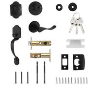 Fmzrbnih Cerradura de doble mapa y manija de la puerta, manija exterior con cerradura de doble manda, para la seguridad de la casa, el jardín, entrada entrada patio exterior