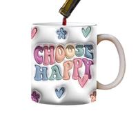 Fmzrbnih D'amore 3D Di San - 3,15 x 3,15 x 3,74 pulgadas taza romántica de porcelana, de té decorativo, para agua creativa portátil | Regalo de amor único para la madre, la novia,