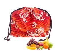 Fmzrbnih de almuerzo japonesa - 11.8x7.87in Handy Drawstring Tote, Portable Storage Solution, Long Lasting Reutilizable Lunch Carry Bag | Work Travel Meal Organizer for Women Offices School Picnic