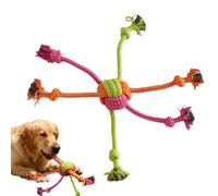 Fmzrbnih Dog Rope Toy - 3,35 x 4,33 x 2,5 pulgadas Interactive Chewing Plaything, Tough Tugger, Accesorio para mascotas de algodón para ahorrar espacio | Soporte de entretenimiento para cachorros para
