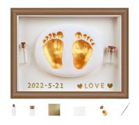Fmzrbnih FootprintKit - 6.69x8.66x1.18in Handprint and FootprintKit, Wooden Frame Art, Multipurpose Memory Keepsake | Fetal Hair Collection Container Handmadebaby CraftKit Safe Paint for New Parents