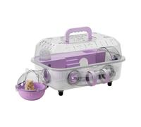 Fmzrbnih Hamster Cages - 2-Layer Detachable Transparent Carrier - with Tunnel and Silent Wheel 37x25x22cm Hamster Habitat | for Exercise, Bedding, Resting, Hiding, Sleeping Mouse, Pet Mice, Small