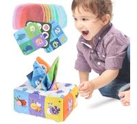 Fmzrbnih Kids Tissue Box Toy - 6.69x4.72x2.95in Soft Sensory Learning toys| MultipurposemontessoriStem Infant 1 Year Boys Girls, Educational babytoysfor Early Development and Birthday Giffts