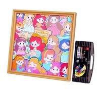 Fmzrbnih Kit de puzles - Marco de fotos para colorear con rotuladores - Puzle de dibujos animados hechos a mano para decoración del hogar - Para niños, casa, viaje, aula, educación en casa, escuela