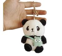 Fmzrbnih Llavero Panda - Llavero Panda con colgante de panda | Llavero Panda de peluche multifuncional, llavero Panda suave para mochila, llave móvil para coche, Bors, verde, 4,33x3,54x2,36 pollici