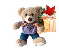 Fmzrbnih Oso de Peluche,Cojín de oso con camiseta de murciélago, juguete de peluche animal de colección de dibujos animados | para cumpleaños, vacaciones, coche, dormitorio, sofá, sala de estar de
