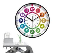 Fmzrbnih Reloj de aprendizaje para - Reloj analógico para funciona a pilas, reloj de aprendizaje interactivo | Reloj sin tic-tac para aprender a leer la hora, reloj educativo