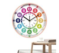 Fmzrbnih Reloj de aprendizaje para - Reloj analógico para funciona a pilas, reloj de aprendizaje interactivo | Reloj sin tic-tac para aprender a leer la hora, reloj educativo