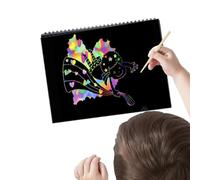 Fmzrbnih scratchpaperNote - Rainbow scratchpaperArt Set, Magic Scratch-Off Drawing Notes | Long Lasting Creative DIY ScratchArt & Note Pad for Kids, Adults, School, Home & Travel Crafts