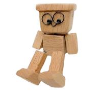 Fmzrbnih Shaking Wooden Figurine - Man Tabletop Decor, Portable Creative Art Statue, Multifunctional Funny Motion Ornament Display | Car Dashboard Study Shelf Desk Accent for Bedroom Living Room Home