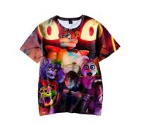 FNAF Camisetas para niños, camiseta de manga corta impresa en 3D de dibujos animados de cinco noches con diseño de oso, camiseta de personajes de seguridad para niños, Tipo 1., XX-Small