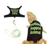 Fnaobai Juego de arnés y correa de dragón barbudo ajustable, correa de lagarto para reptiles, chaleco de cuerda, kit de iniciación, accesorios para animales pequeños, entrenamiento al aire libre